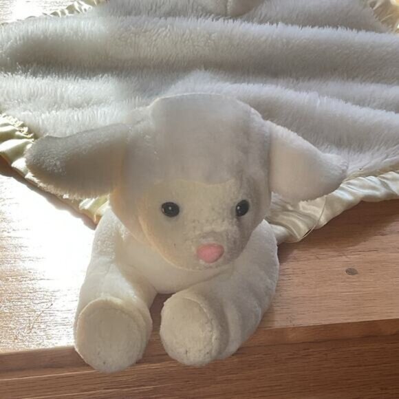 My Banky Aleigh Lamb Lovey Security Blanket Satin Trim - Picture 1 of 9